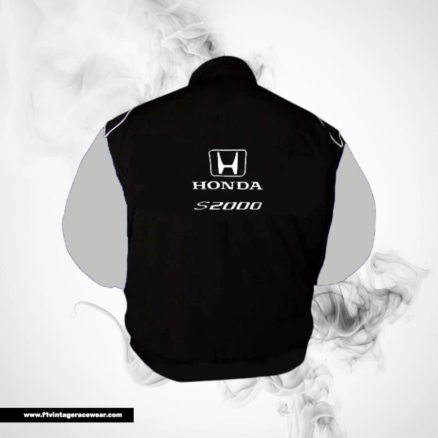 Honda S2000 Racing Jacket Black Light Gray Streetwear Style