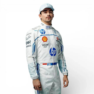 2025 Charles Leclerc Scuderia Ferrari White F1 Race Suit – Monaco GP - Rustle Racegear