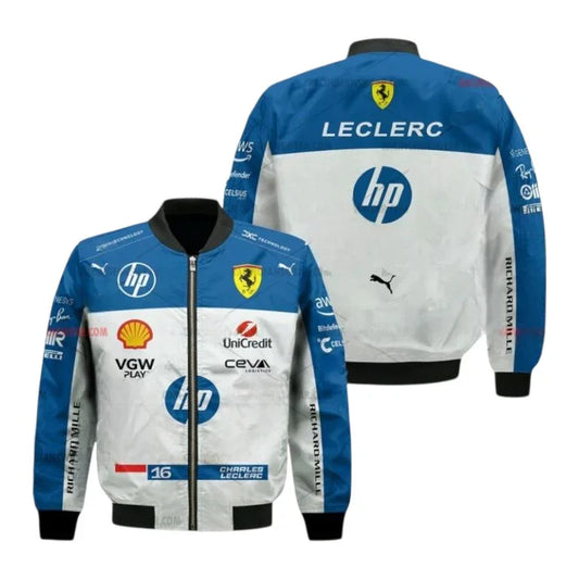 2025 Charles Leclerc Ferrari HP F1 Bomber Jacket - F1 Vintage Racewear