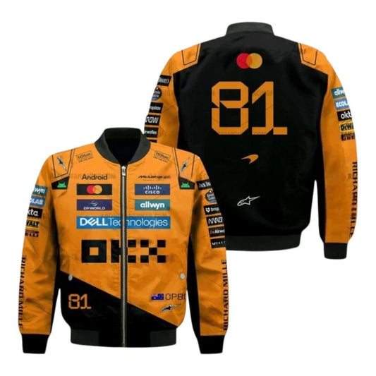 2025 Oscar Piastri McLaren F1 Bomber Jacket - F1 Vintage Racewear