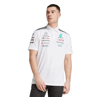 Mercedes-AMG F1 adidas 2025 Team Polo white - Rustle Racegear