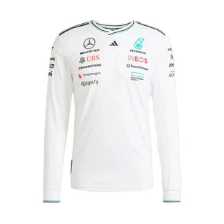 Mercedes-AMG F1 adidas 2025 Authentic Long Sleeve Driver T-shirt white - Rustle Racegear