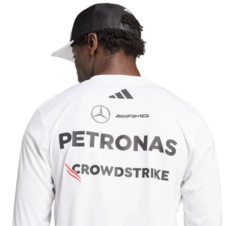 Mercedes-AMG F1 adidas 2025 Long Sleeve Driver T-shirt white - Rustle Racegear