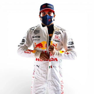 2021 Sergio Perez Red Bull Racing Honda White Formula 1 Race Suit - Rustle Racegear
