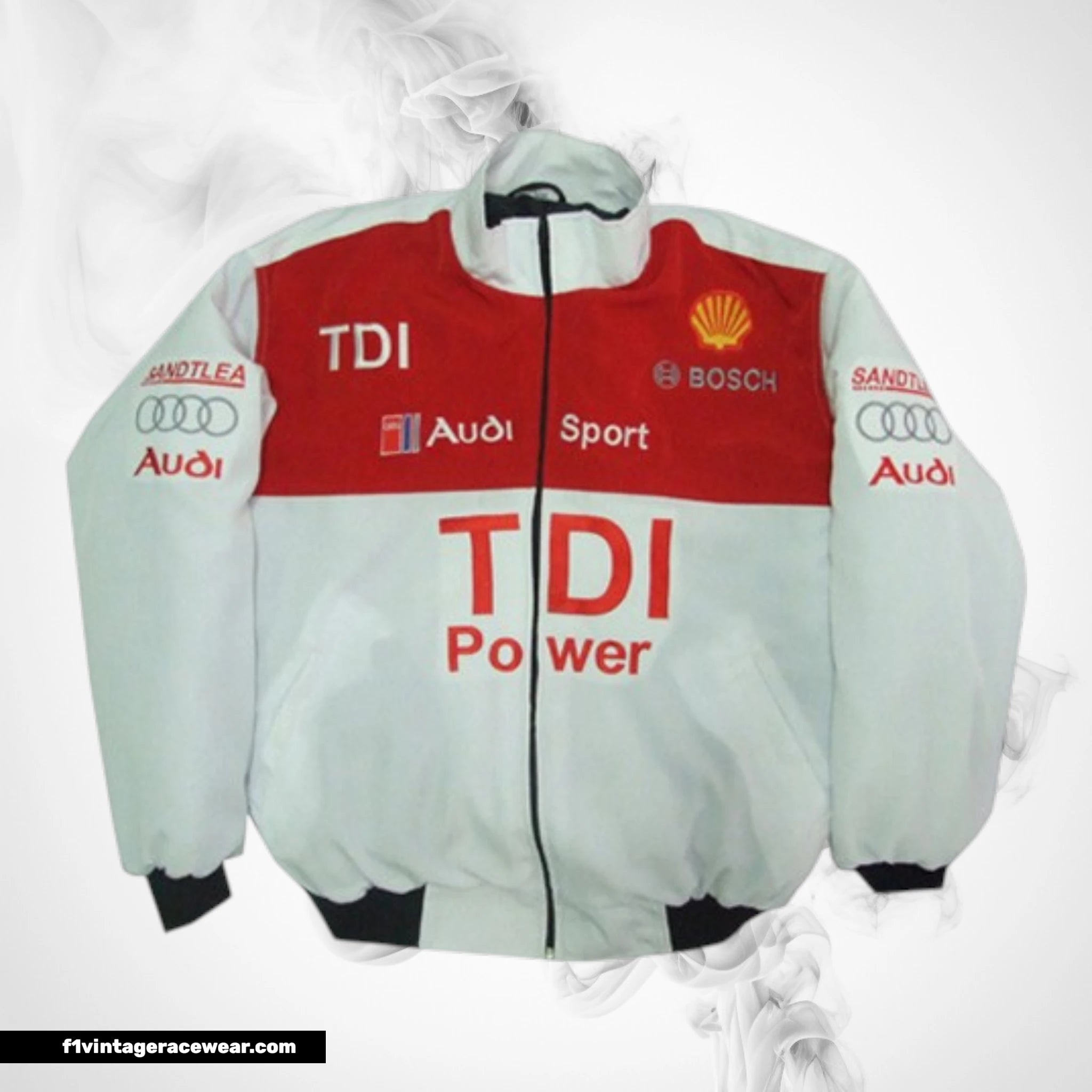 Audi TDI Power Racing Jacket White and Red Motorsport Style