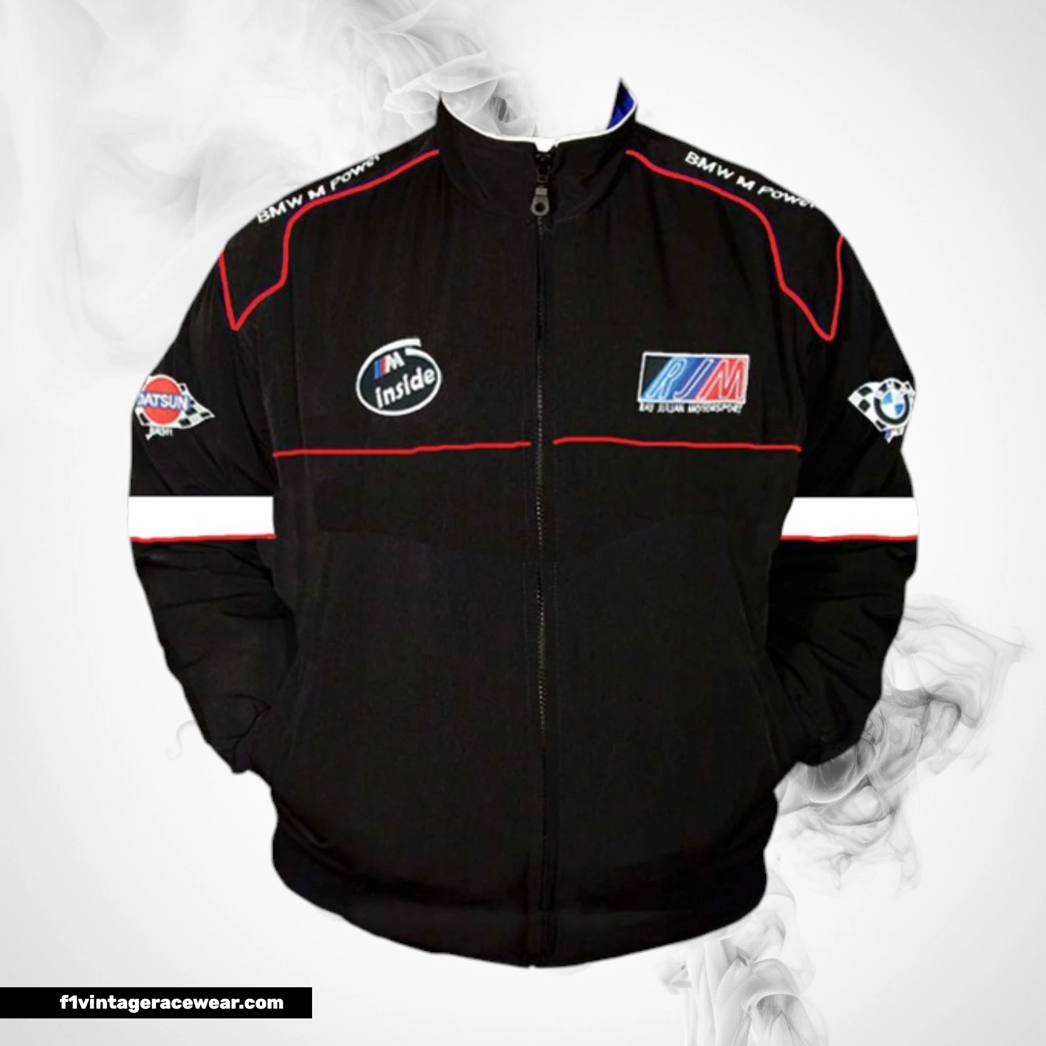 BMW M Sport Racing Jacket Black and White Motorsport Style