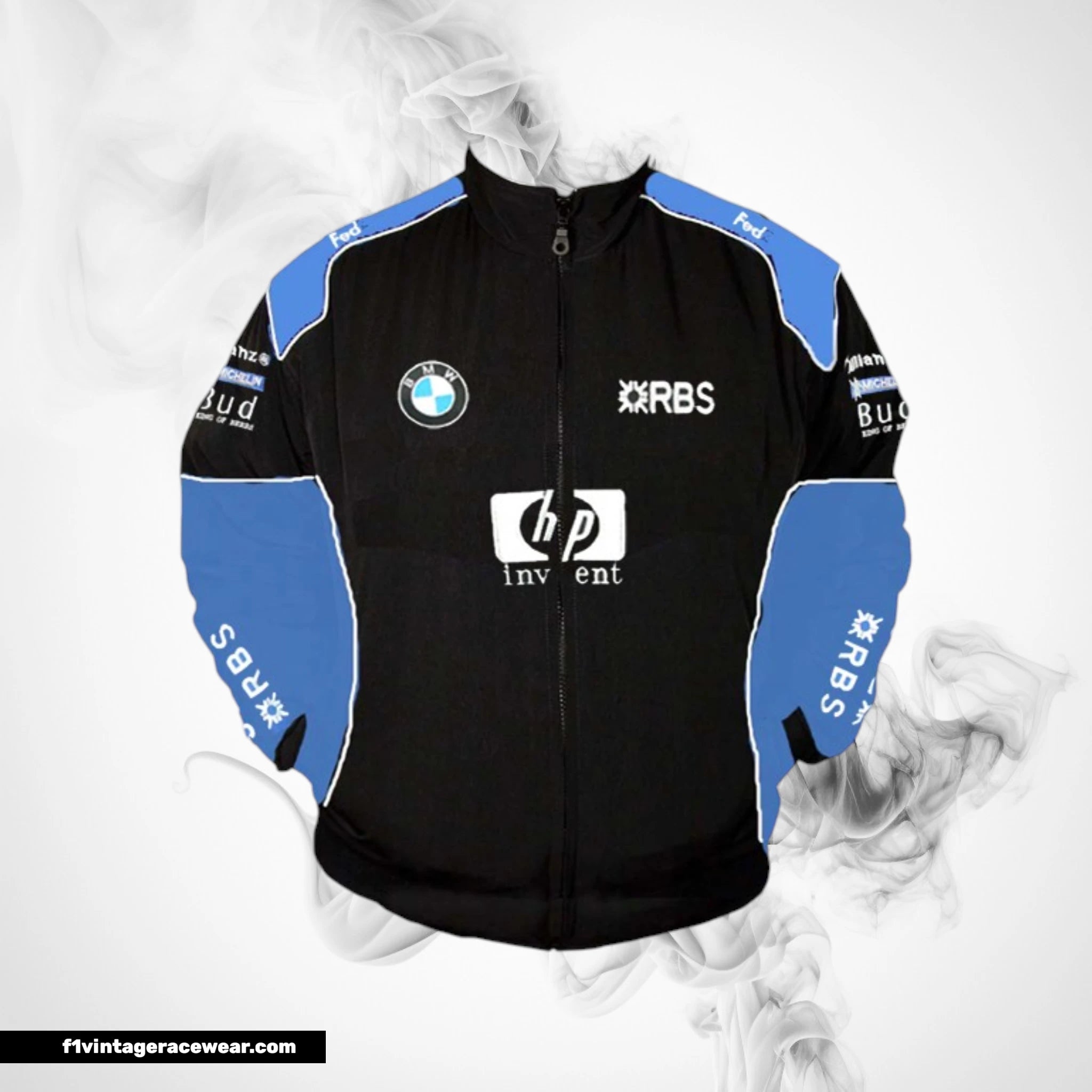 BMW RBS F1 Racing Jacket Black and Blue Motorsport Style