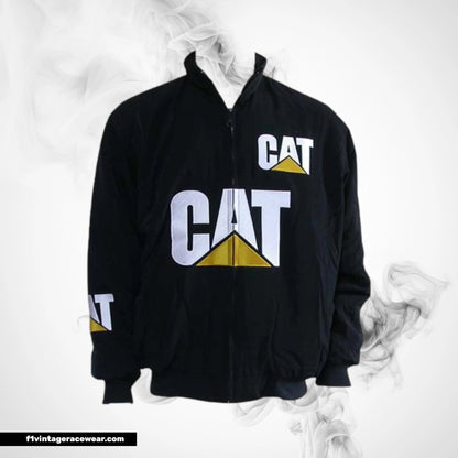 CAT Racing Jacket Black Heavy Duty Motorsport Style