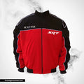 Dodge Challenger SCAT Racing Jacket Black Red White Piping Streetwear Style