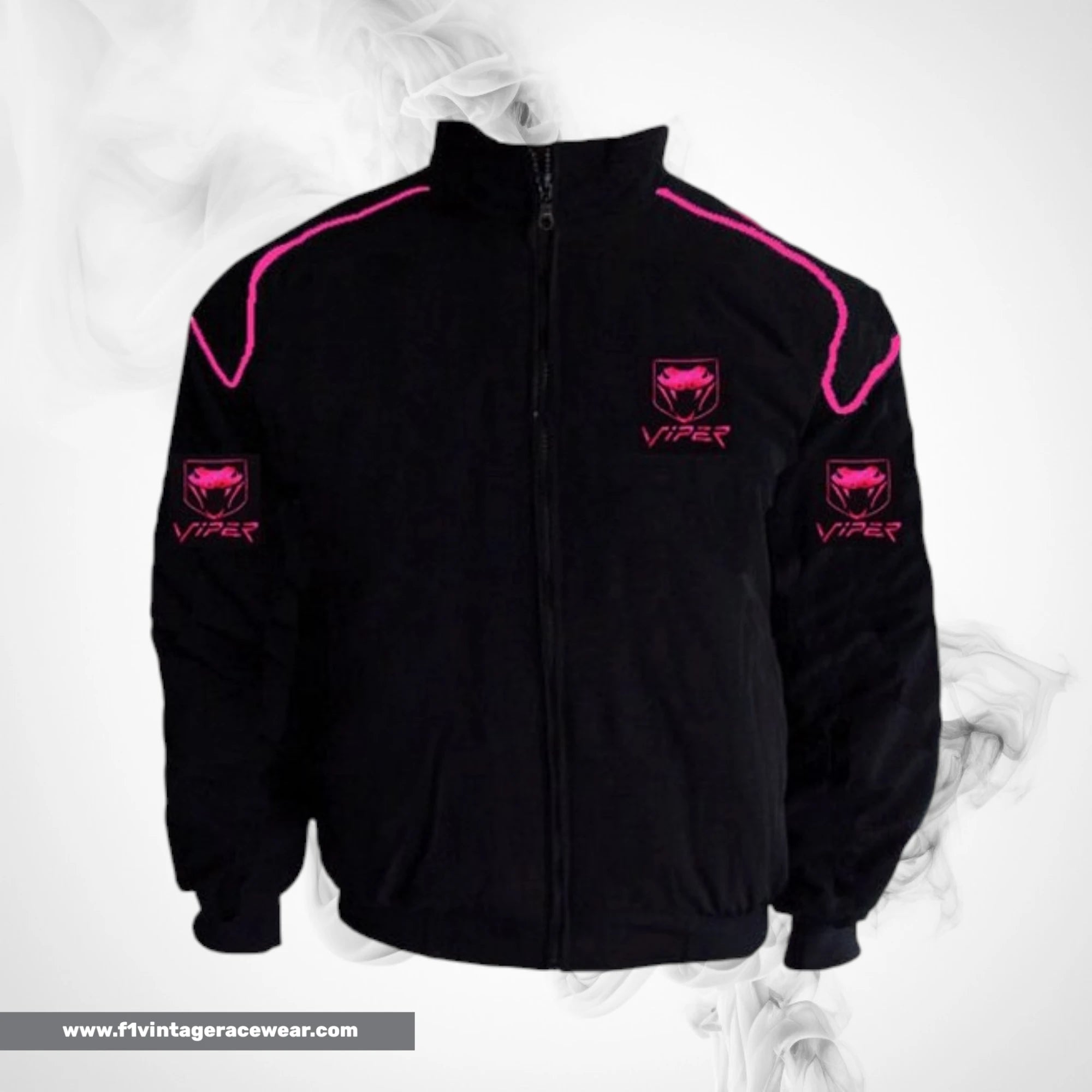 Dodge Viper F1 Inspired Jacket Black Pink Piping Racing Style