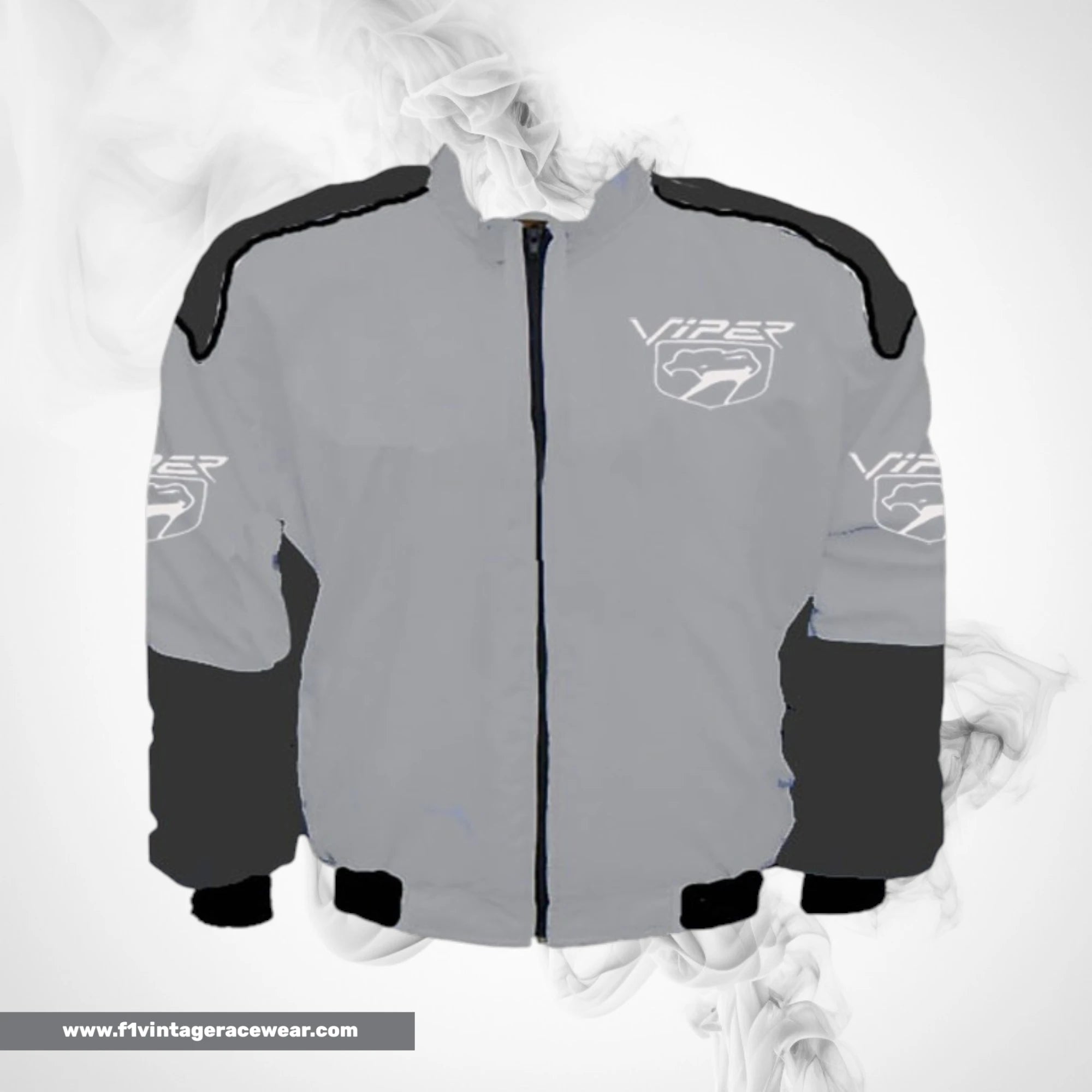 Dodge Viper Fangs Motorsport Jacket Light Gray Dark Gray Racing Wear