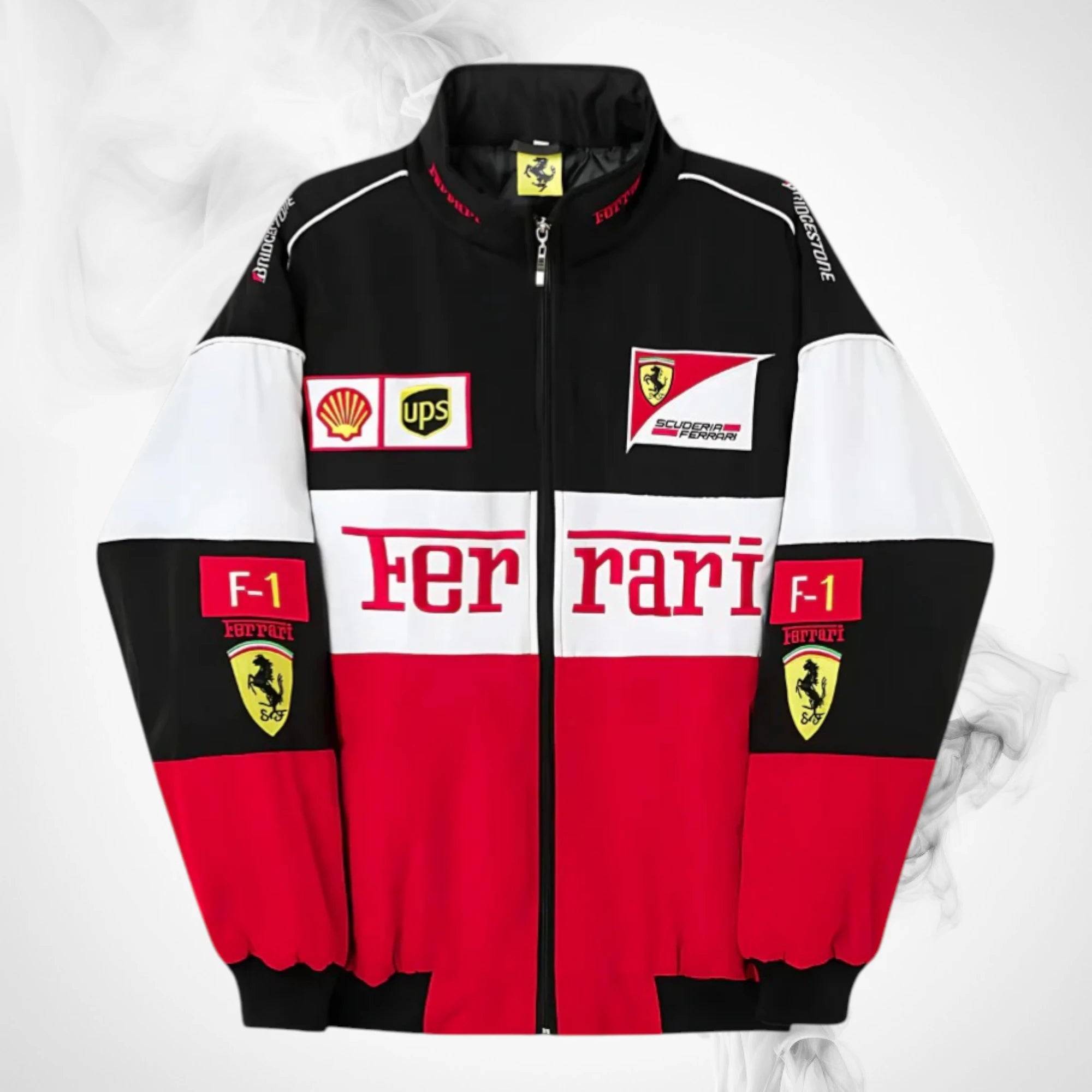 Ferrari F1 Vintage Racing Jacket - Black White Red