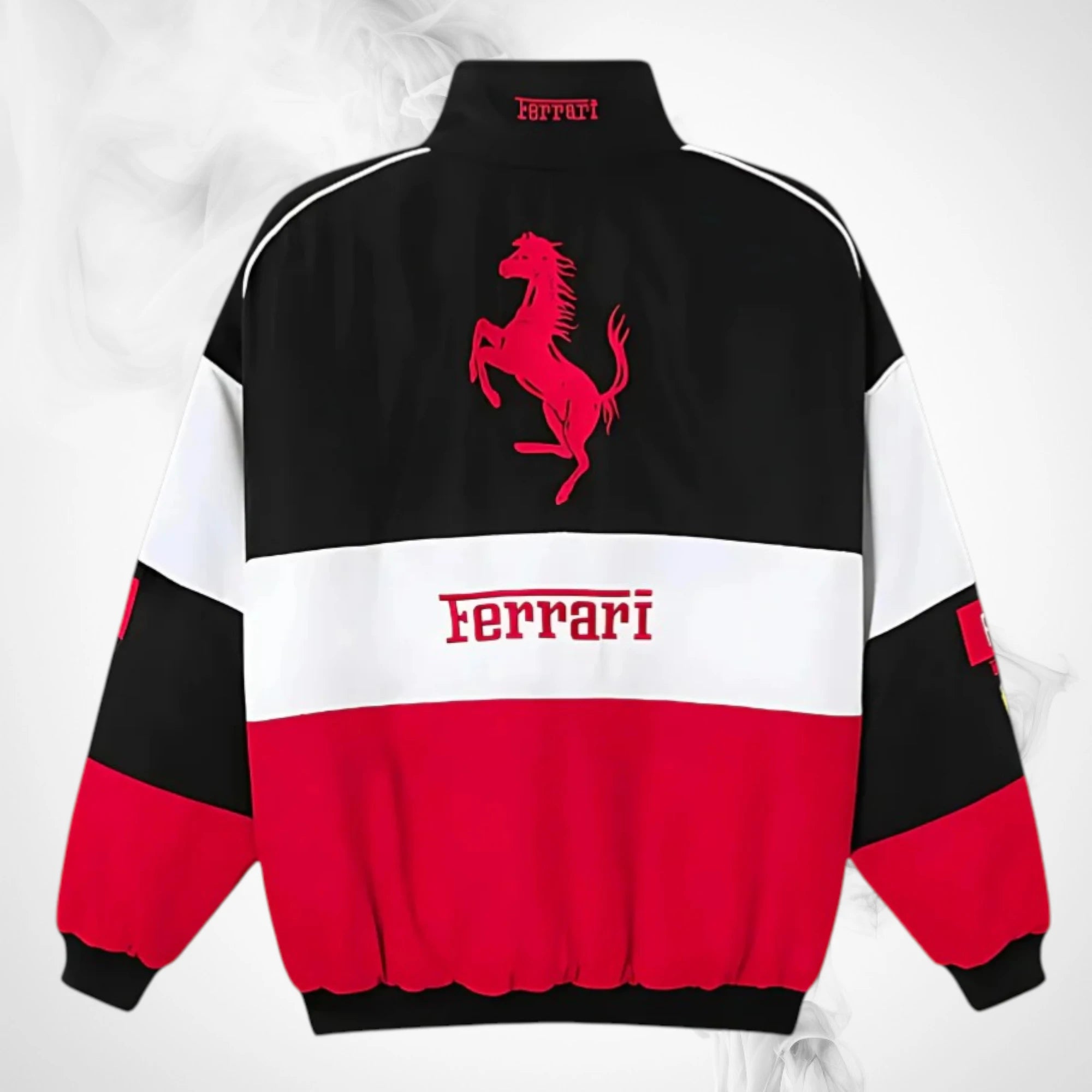 Ferrari F1 Vintage Racing Jacket - Black White Red