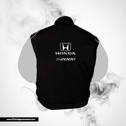 Honda S2000 Racing Jacket Black Light Gray Streetwear Style