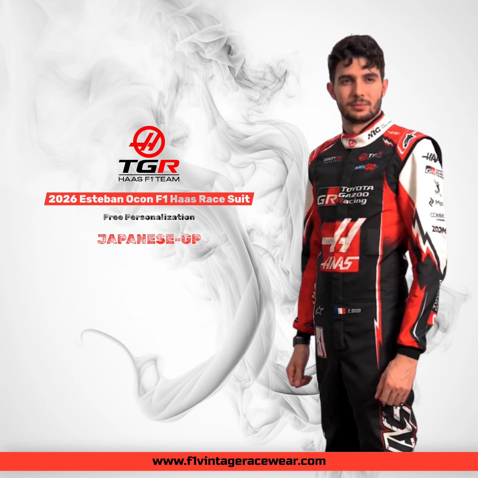 Official Esteban Ocon 2026 Haas F1 Suit – Japanese GP New Edition