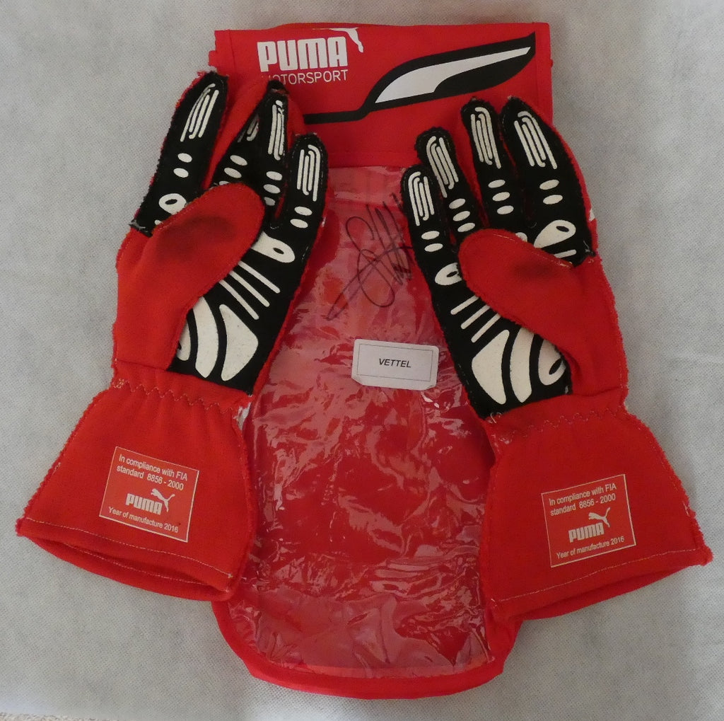 Sebastian Vettel 2016 Ferrari race gloves