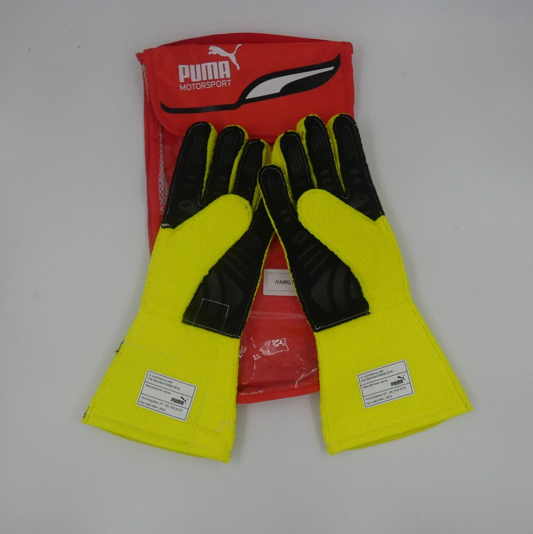 Lewis Hamilton official 2023 Mercedes ‘demo’ Puma race gloves with glove bag