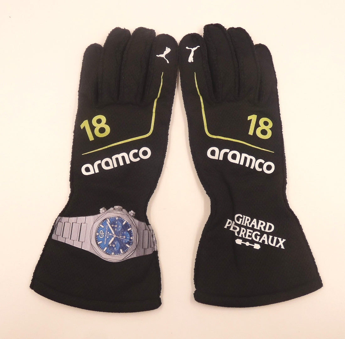 Lance Stroll 2025 Aston Martin race gloves