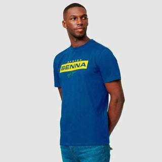 Ayrton Senna Fanwear Logo T-Shirt - Navy/Green/Yellow - Rustle Racewears