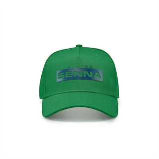 Ayrton Senna Logo Baseball Hat - Navy/Green - Rustle Racewears