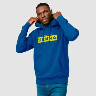 Ayrton Senna Men's Fanwear Logo Hoody- Navy - Rustle Racewears