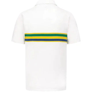 Ayrton Senna Men's Helmet Striped Polo Shirt - Rustle Racewears