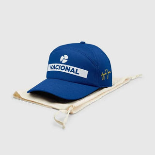 Ayrton Senna Replica Nacional Baseball Hat- Blue With Gift Bag - Rustle Racewears