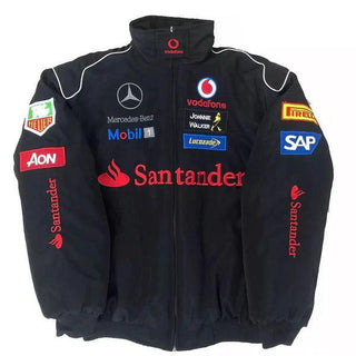 F1 Vintage Mercedes Jacket Black - Rustle Racewears