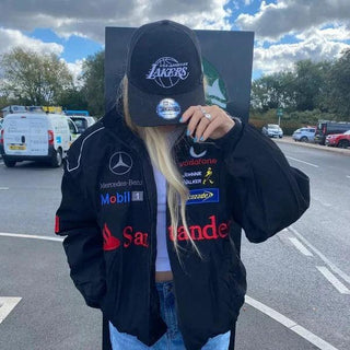 F1 Vintage Mercedes Jacket Black - Rustle Racewears