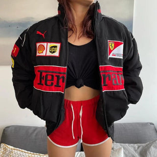 F1 Vintage Scuderia Ferrari Jacket Black - Rustle Racewears