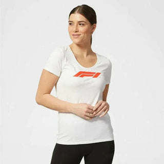 Formula 1 Tech Collection F1 Women's Large Logo T-Shirt White/Red/Black - Rustle Racewears