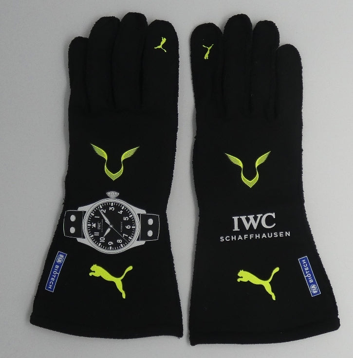 Lewis Hamilton 2022 official Mercedes ‘demo’ race gloves with Puma glove pouch