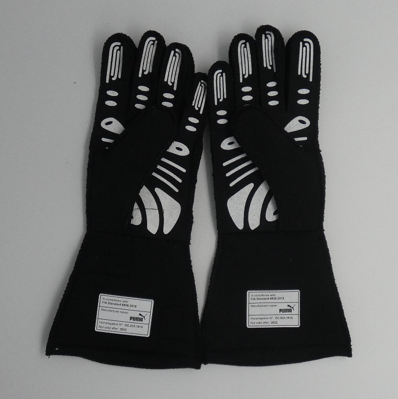 Lewis Hamilton 2022 official Mercedes ‘demo’ race gloves with Puma glove pouch