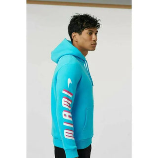 McLaren F1 Men's Miami Neon Logo Hoodie -Black/Vice Blue/Aqua Sky - Rustle Racewears