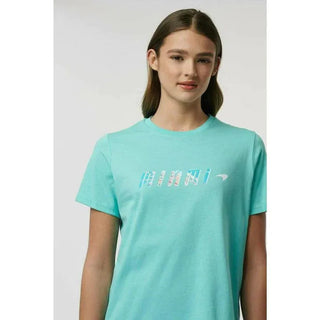 McLaren F1 Women's Miami Palm Graphic T-Shirt-Crystal Rose/Aqua Sky - Rustle Racewears