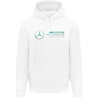 Mercedes Benz F1 Special Edition Lewis Hamilton Men's Miami GP Hoodie - White - Rustle Racewears