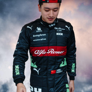 NEW ZHOU GUANYU 2023 ALFA ROMEO F1 TEAM KICK REPLICA RACE SUIT - BELGIAN GP - Rustle Racewears