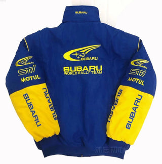 Rally Vintage Subaru Jacket Blue-Yellow - Rustle Racewears