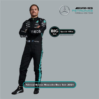 Valtteri Bottas 2021 Replica Mercedes-AMG Petronas F1 Team Race Suit - Rustle Racewears