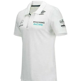 Williams Racing Men's Team Media Polo Shirt-White - Rustle Racewears